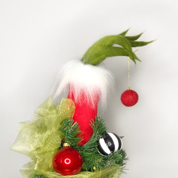 Tannenbaum Topper, Furry Green Arm Ornament Halter, Baum Deko, Lustige Baumspitze im Stil Stola Weihnachten