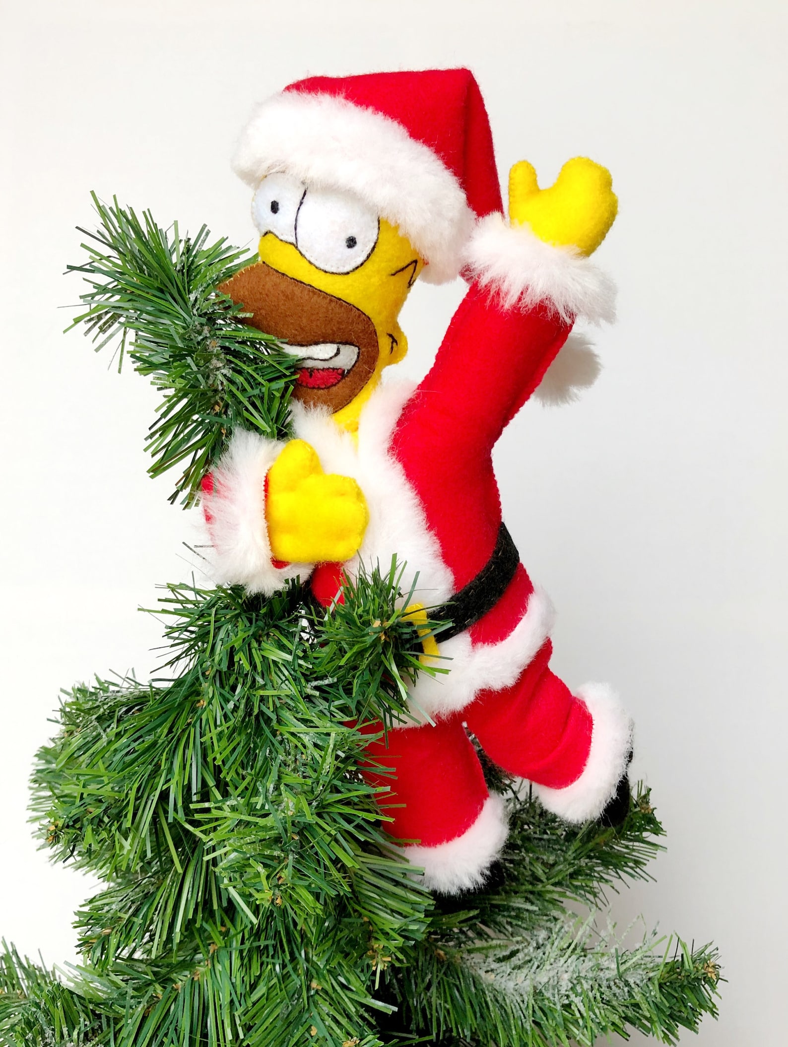 Funny Christmas Tree Topper Homer Tree Topper Felt Christmas Etsy