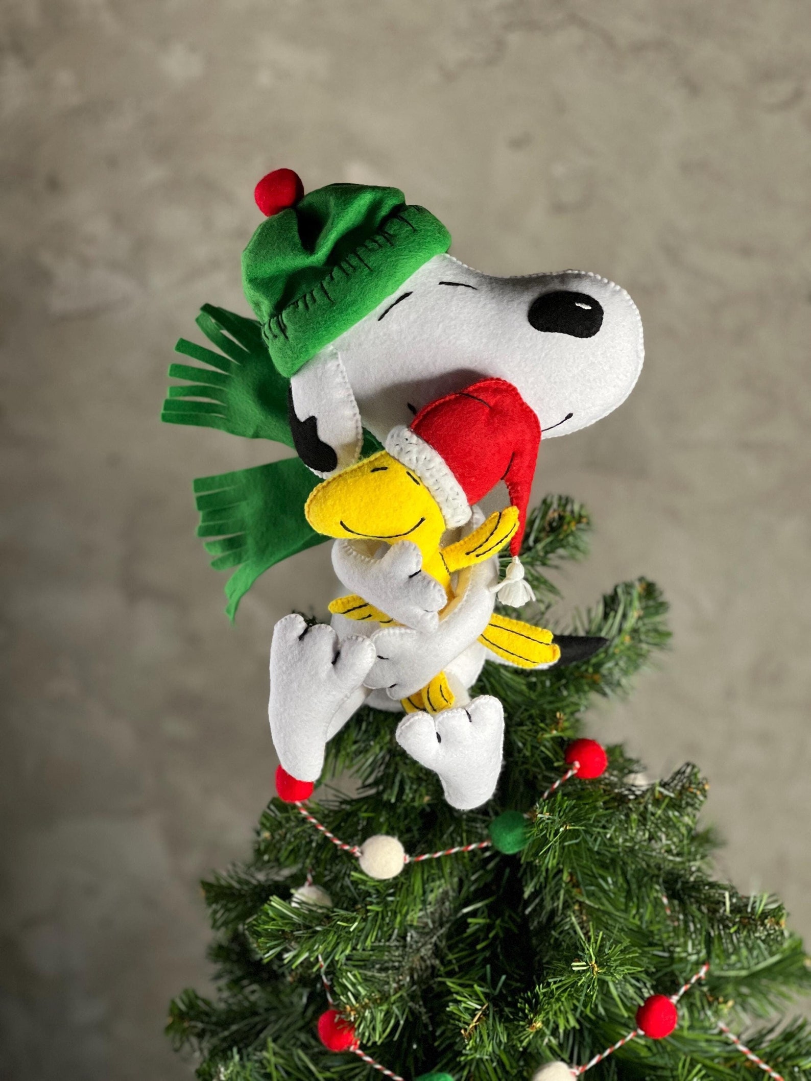 Snoopy Inspired Tree Topper, Christmas Tree Topper, Cartoons Christmas ...