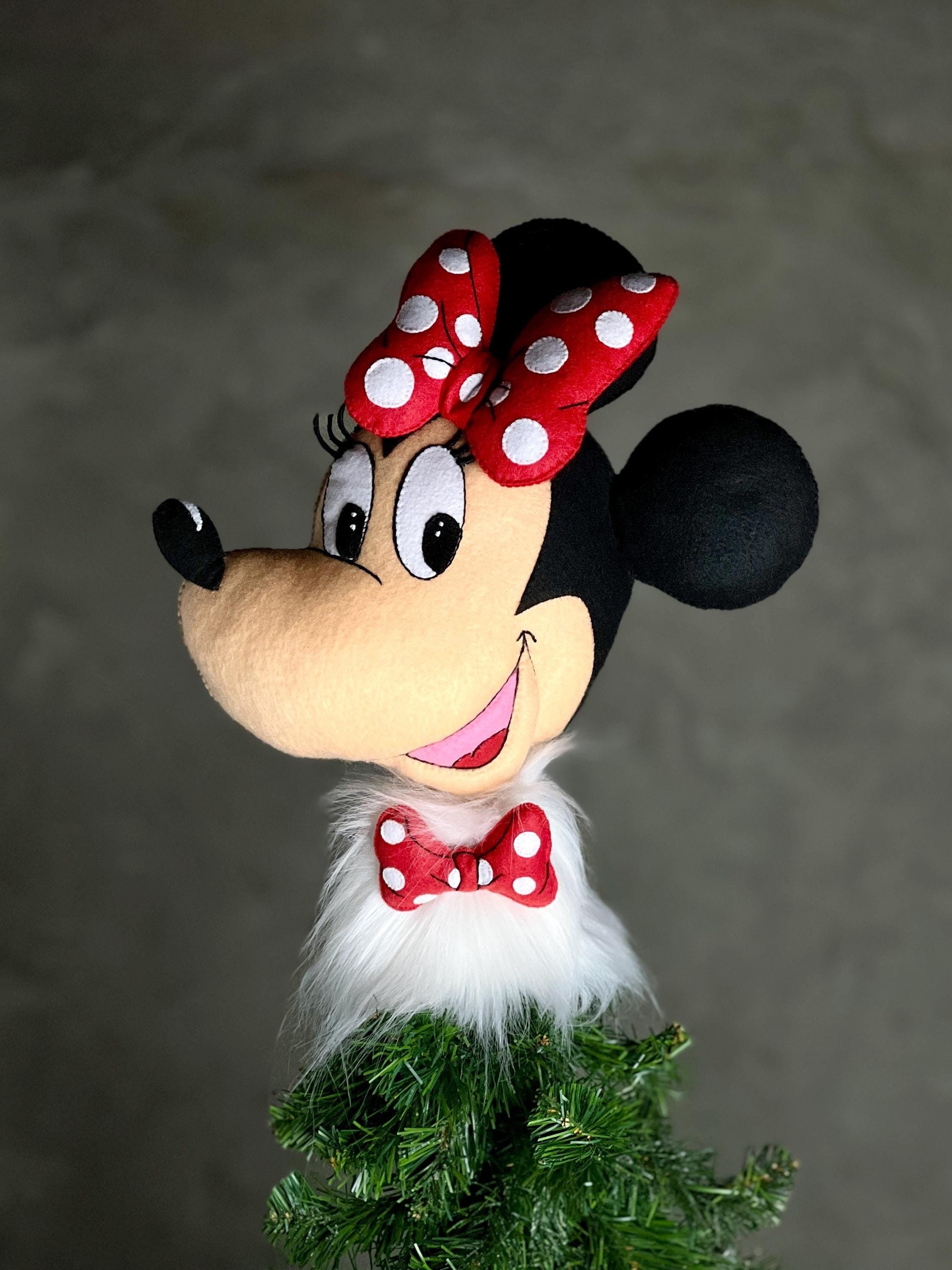 Minnie Mouse Inspired Tree Topper, Handmade Felt Cartoon