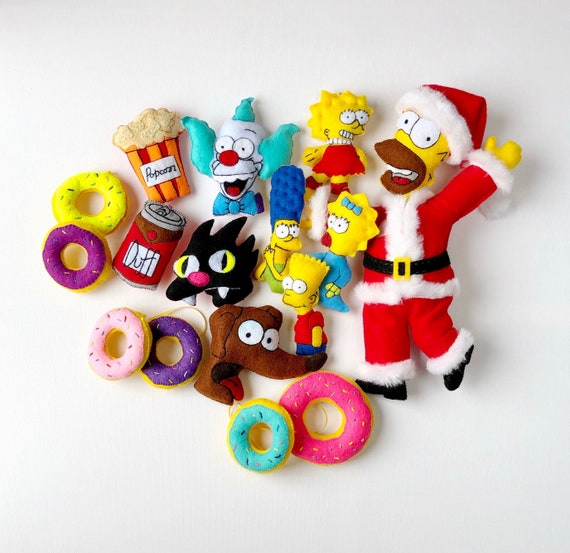 Felt Christmas Ornaments, Simpson Inspired Tree Decor, Christmas
