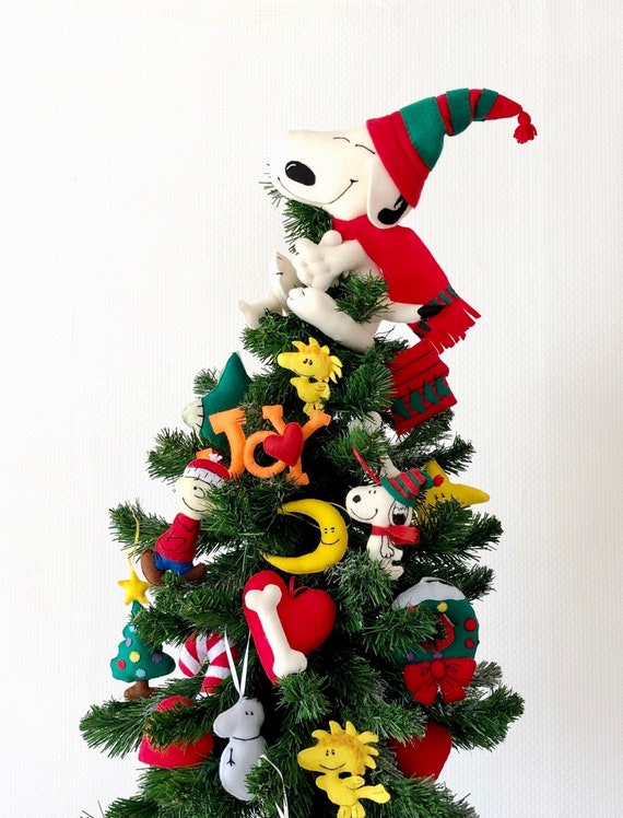 Set of Twenty Christmas Felt Ornaments and Tree Topper Snoopy - Etsy Set of Twenty Christmas Felt Ornaments and Tree Topper Snoopy - Etsy