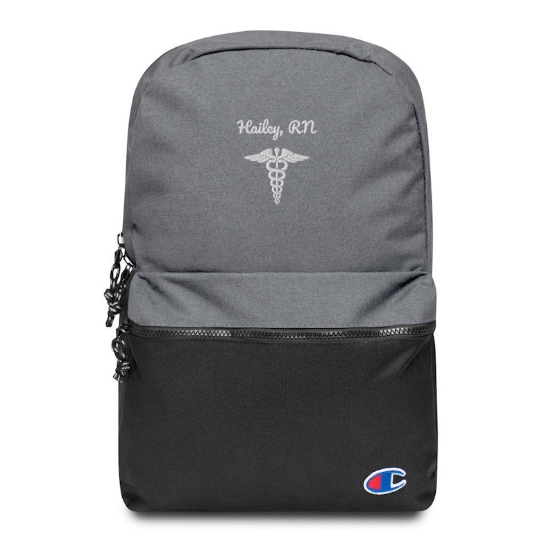 Personalized Embroidered Champion Backpack Nurse Nursing LPN RN CNA