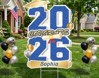 Custom Graduation Yard Sign: Personalized Class of 2026 Decor, Outdoor Party Sign