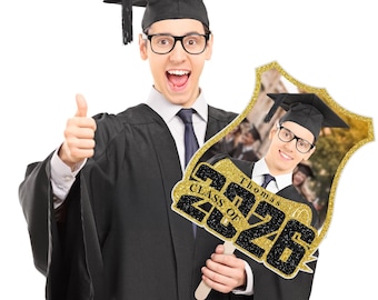 Graduation Custom Big Head Cutout on a Stick for 2026, 6 to 48inch Personalized Face Cardboard Cutouts, Fun Party Decor, Birthday