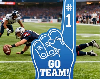 Life Size Cardboard Cutout Standee, 1-8FT Giant Foam Finger Team Spirit Sign, Sports Cheer Display for Game Day, Stadium Booth Backdrop