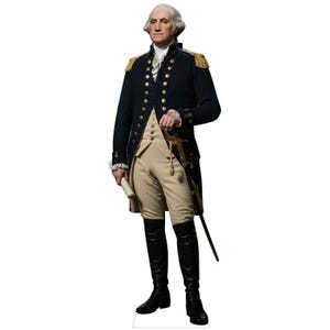 Historical Figures Cardboard Cutout – Patriotic Presidents Life Size Standee for 4th of July, Independence Day Party, Museum Display & Event 1-George Washington