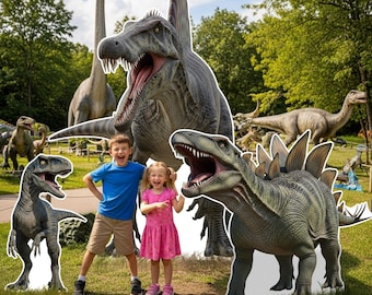 Dinosaur Life Size Cardboard Cutout, 1-8ft Dinosaur Decoration, Perfect Decor for Theme Parties, Celebrations, Jurassic World Style Display
