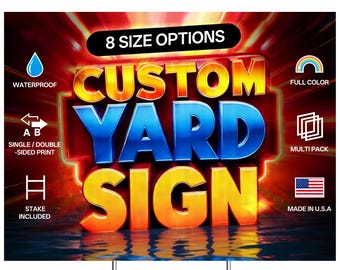 Custom Yard Signs with Stakes, Personalized Yard Signs for Outdoors, Customized Full Color Print Signs for Graduation Business