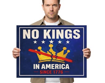 No Kings Protest Sign 18x24 inch, Handheld Sign, Waterproof Rally Poster for March, Demonstration, Public Gathering Corrugated Plastic