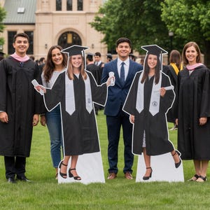 4-8FT Graduation Custom Life Size Cardboard Cutout Personalized Graduate Standee Photo Props fo Celebration Decor