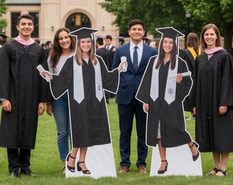 4-8FT Graduation Custom Life Size Cardboard Cutout Personalized Graduate Standee Photo Props fo Celebration Decor