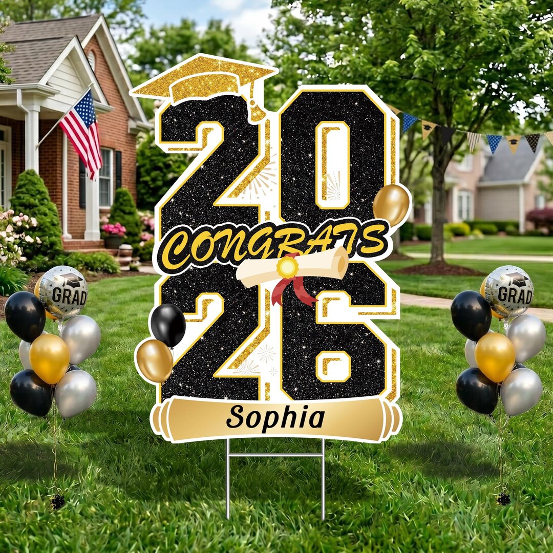 Personalized Graduation Yard Sign 18" X 24" Class of 2026 Lawn Sign ...