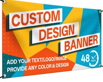 Custom Vinyl Banner Backdrop Personalized Large Decoration With Photo For Business, Party, Birthday, Event, Indoor Outdoor Display
