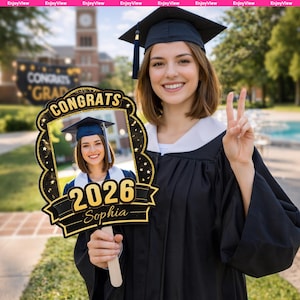 Personalized Graduation Big Head Cutout on a Stick, Custom Face Prop, Graduation Party Photo Booth