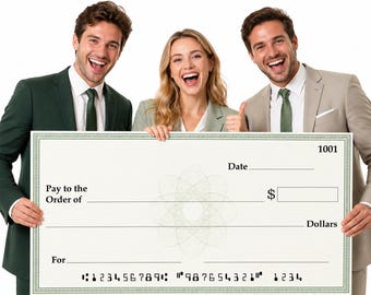 Custom Giant Check – Oversized Fake Check for Awards, Donations & Fundraising Events, Reusable Rigid Board Photo Prop Corrugated Plastic
