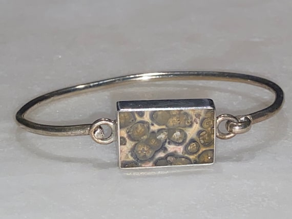 Agate Taxco Sterling 925 Bangle - image 1