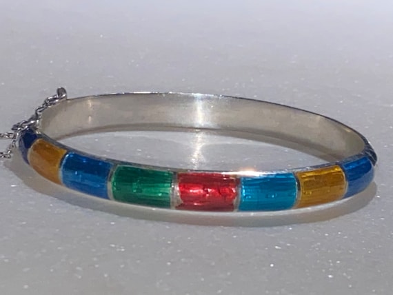 Siam Enamel Sterling Bangle