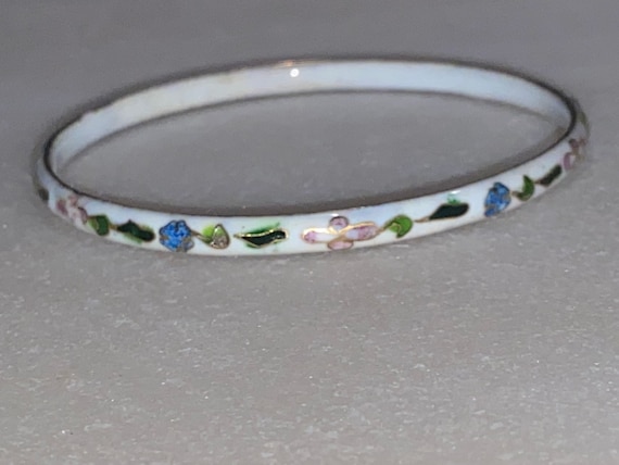 Siam Enamel Bangle Bracelet - image 1