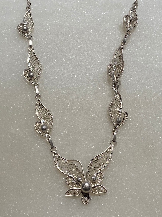 Filigree Sterling Silver Necklace - image 2