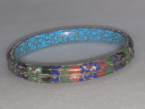 2 Layer Enamel Bangle Multi Stone - image 3