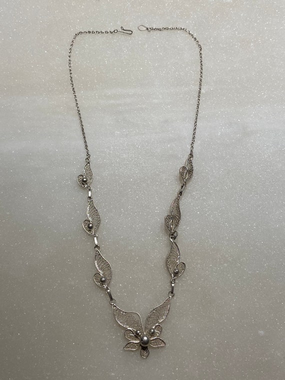 Filigree Sterling Silver Necklace - image 4
