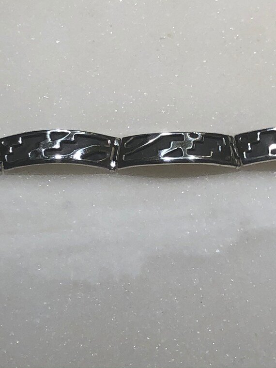 Vintage Sterling Mex w/ Black Inlay