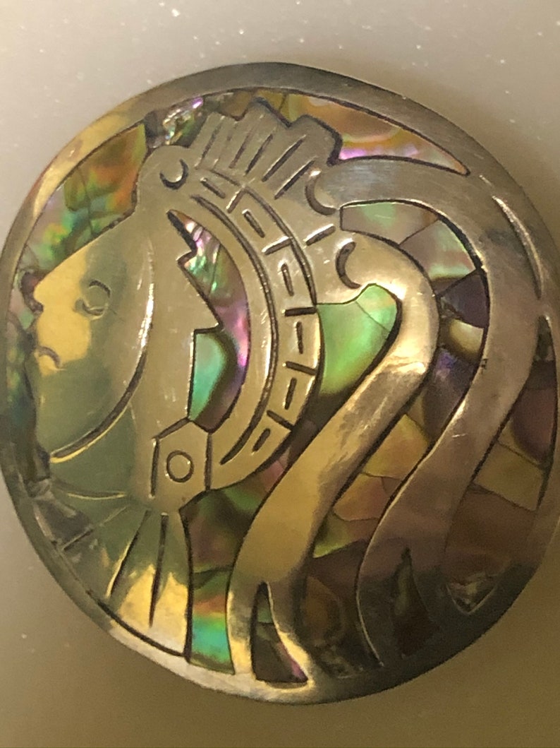 Rare Aztec Vintage Taxco AJA Pin 925