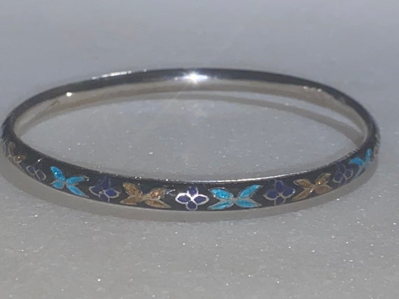 Butterfly Bangle Enamel Bracelet - image 3