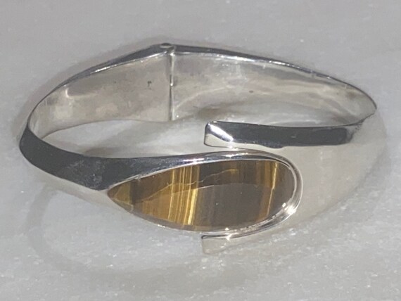 Tiger Eye Sterling Clamper 925 - image 1