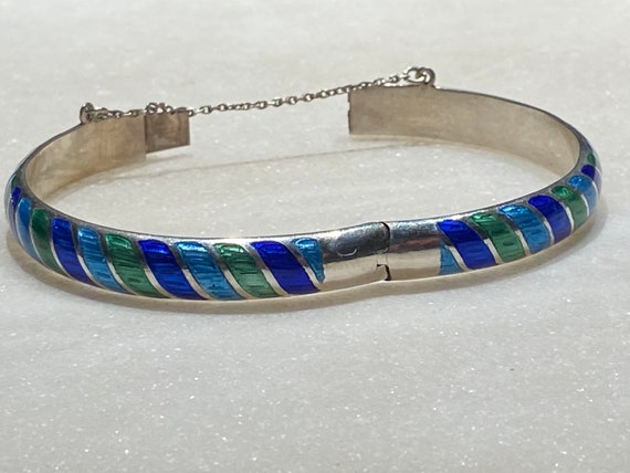 Thailand Enamel Bangle Bracelet - image 2