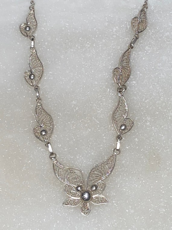Filigree Sterling Silver Necklace - image 1