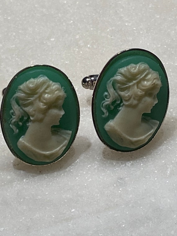 Victorian Lady Cameo Cuff Links