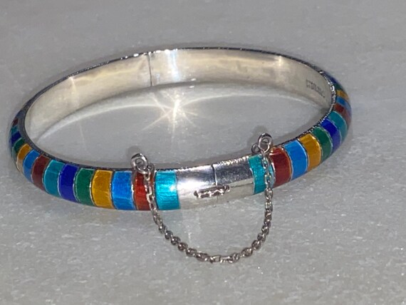 Siam Enamel Bangle Bracelet - image 5