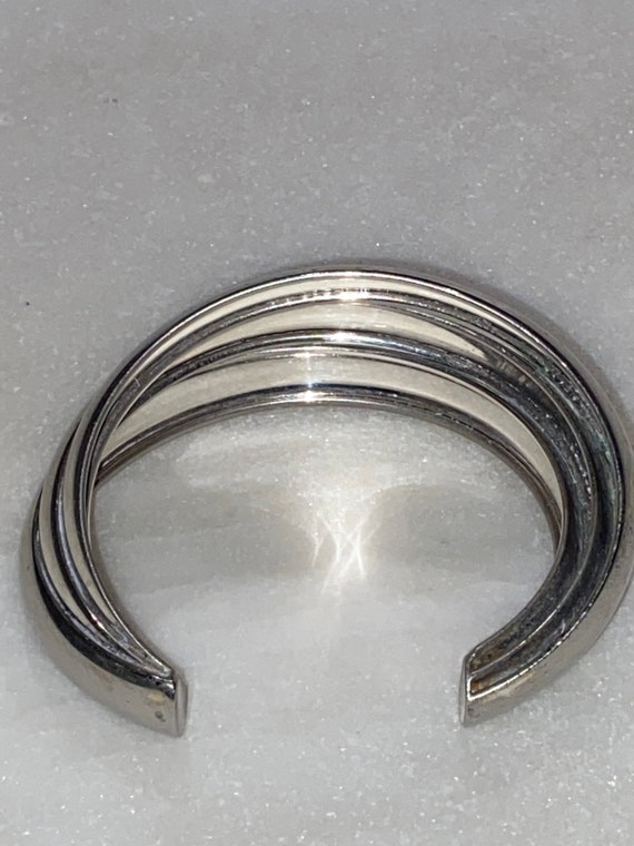 Italian Ribbed Sterling Cuff - image 2