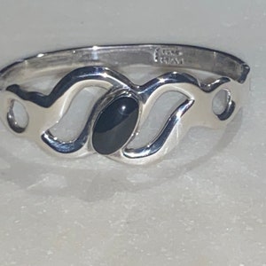 Sterling Cabochon Onyx Link