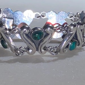 Taxco Designer Sterling Silver Repousse Link Bracelet