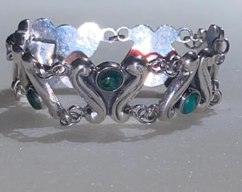 Taxco Designer Sterling Silver Repousse Link Bracelet
