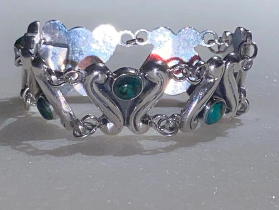 Taxco Designer Sterling Silver Repousse Link Bracelet