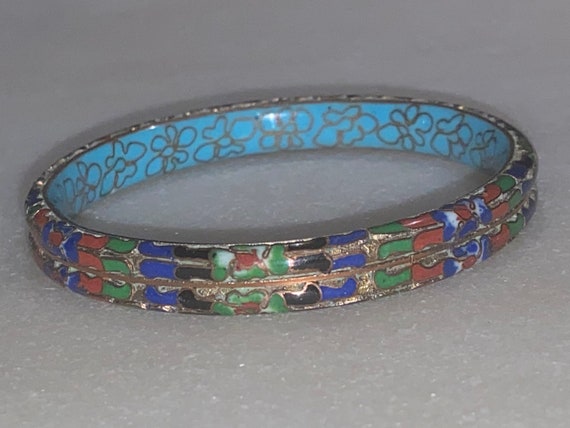 2 Layer Enamel Bangle Multi Stone - image 2