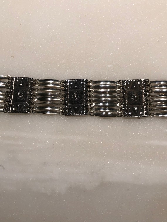 Antique Beautiful Silver Link Bracelet Unique - image 3