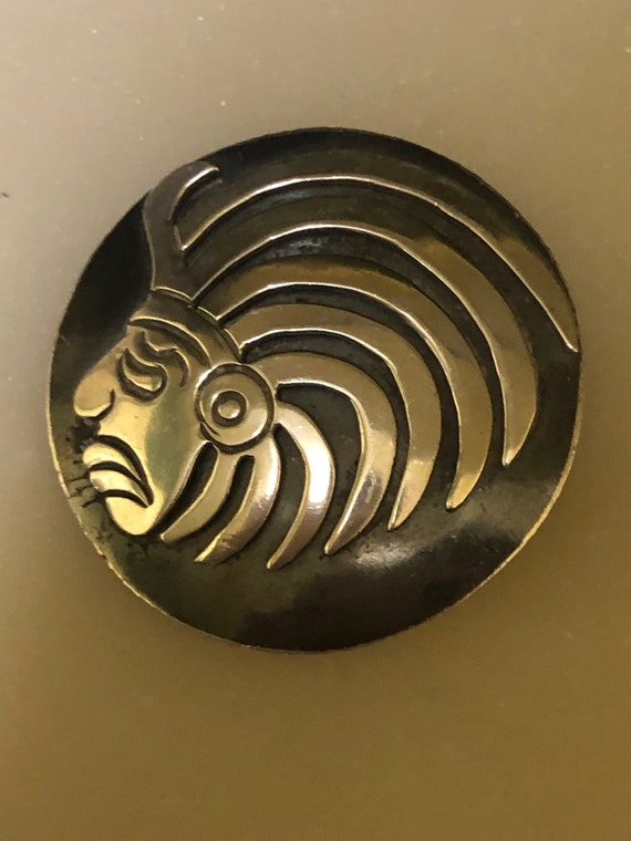 Sterling Indian Pendant/Pin 925 Unique Vintage Jew