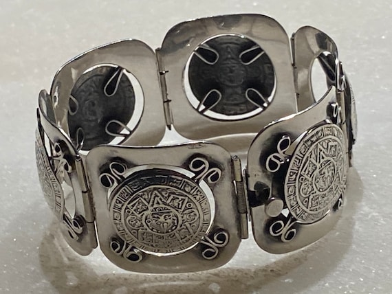 Aztec Calendar Link Bracelet - image 1