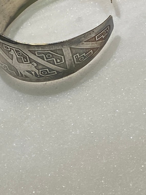 Aztec Etched Sterling Cuff - image 8
