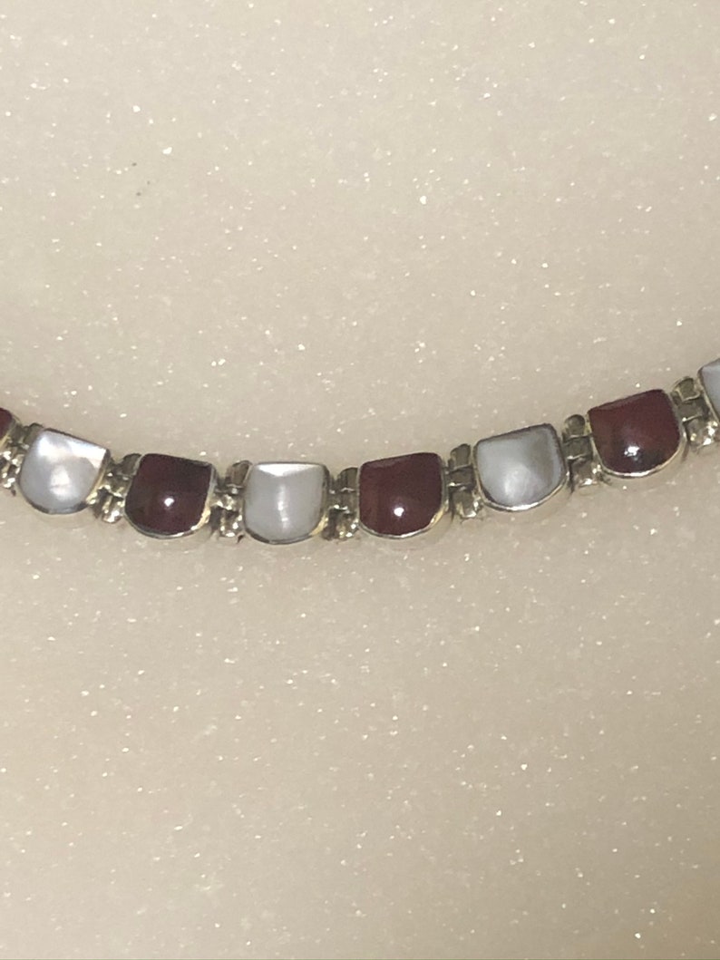 Carnelian /& Quartz Sterling Choker Taxco 925 Jewelry 950 35 GR