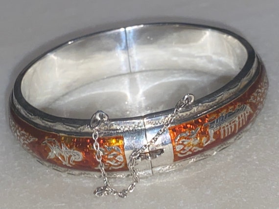 Siam Red Enamel Bracelet - image 4