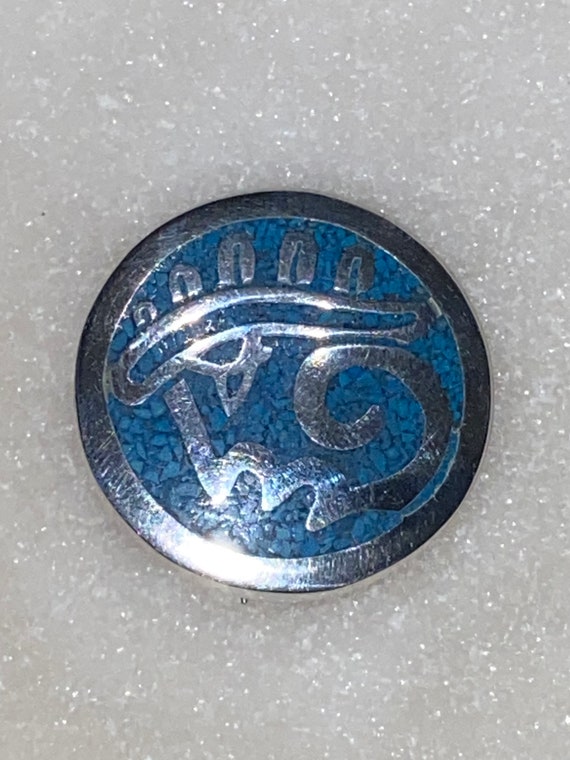 Aztec Turquoise Taxco Pin Pendant - image 2