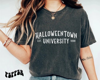 Halloweentown University T-Shirt For Women - Funny Fall Pumpkin Graphic Tee, Casual Short Sleeve Shirt (Sand, X-Large) - View #8