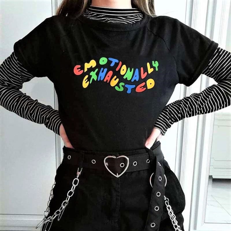 Emotionally Exhausted Shirt Aesthetic Shirtaesthetic Etsy
