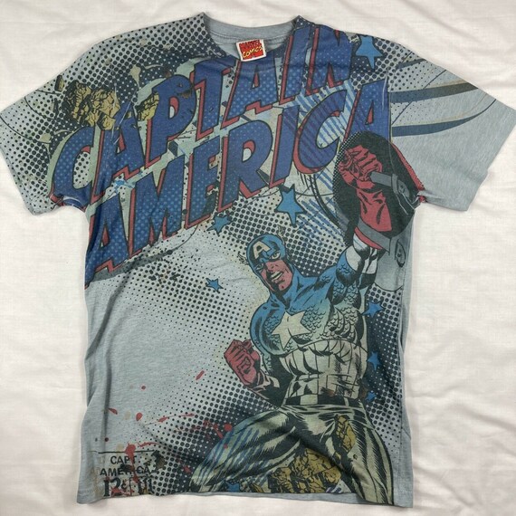 FADED Marvel Captain America All Over print rare fade… - Gem